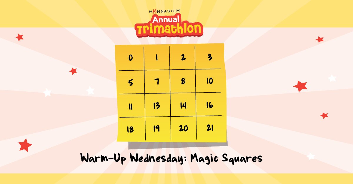 Mathnasium's tweet photo. Solve our #TriMathlon #WarmUpWednesday #MagicSquares #wordproblem &amp; you could #win a prize! Details: https://t.co/WUTtDei58S #math https://t.co/h9Grfb0OVT