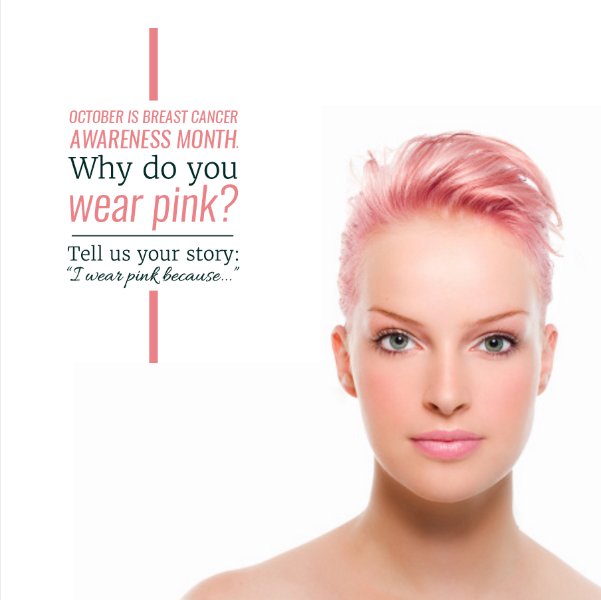 ElementsSoCbad's tweet photo. October is Breast Cancer Awareness Month. Why do you wear pink? Tell us your story: "I wear pink because..." https://t.co/iBSeLaC3Bs
