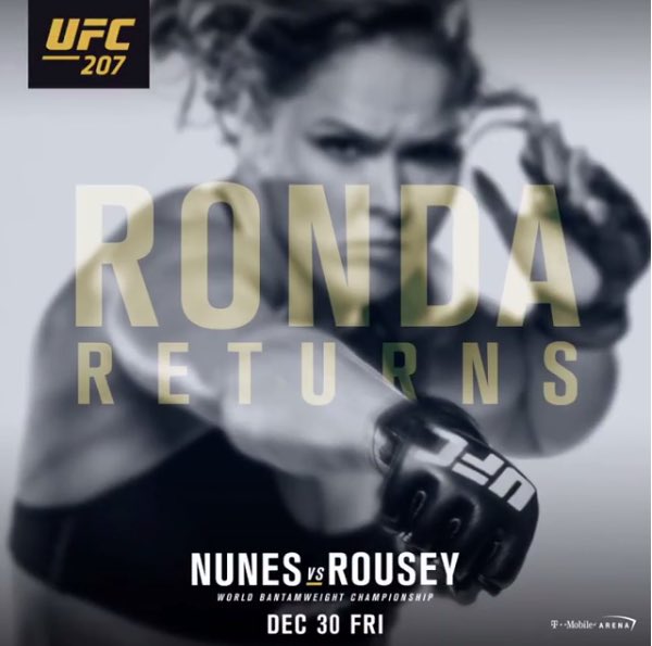 RBECERRA21's tweet image. SHES BAAAAAAACK!! Hellz Bellz! What a fukin year for UFC! @RondaRousey @ufc #ufc207 #RondaReturns #RondavsAmanda