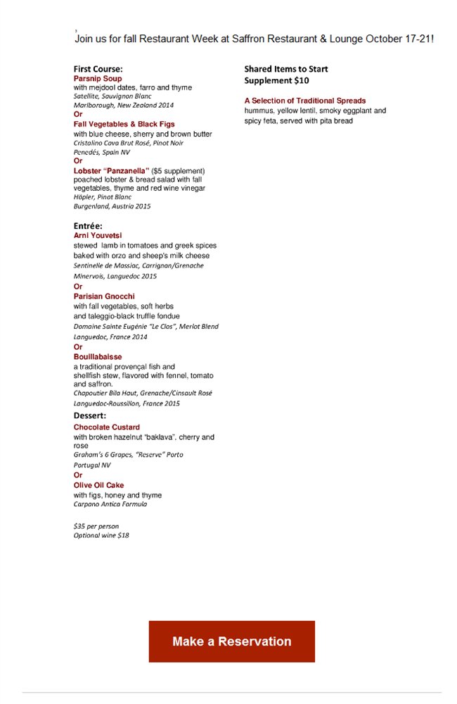 Restaurant Week at Saffron bit.ly/2dShb4v