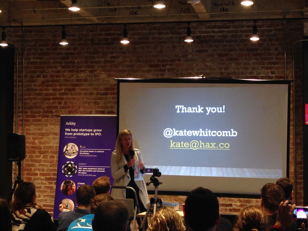 a_pozn's tweet photo. Thank you @KateWhitcomb for sharing your experience on #howtosellhardware with @hardwaremassive @ArkleyVC @Indiegogo https://t.co/Flj3uMWbo7