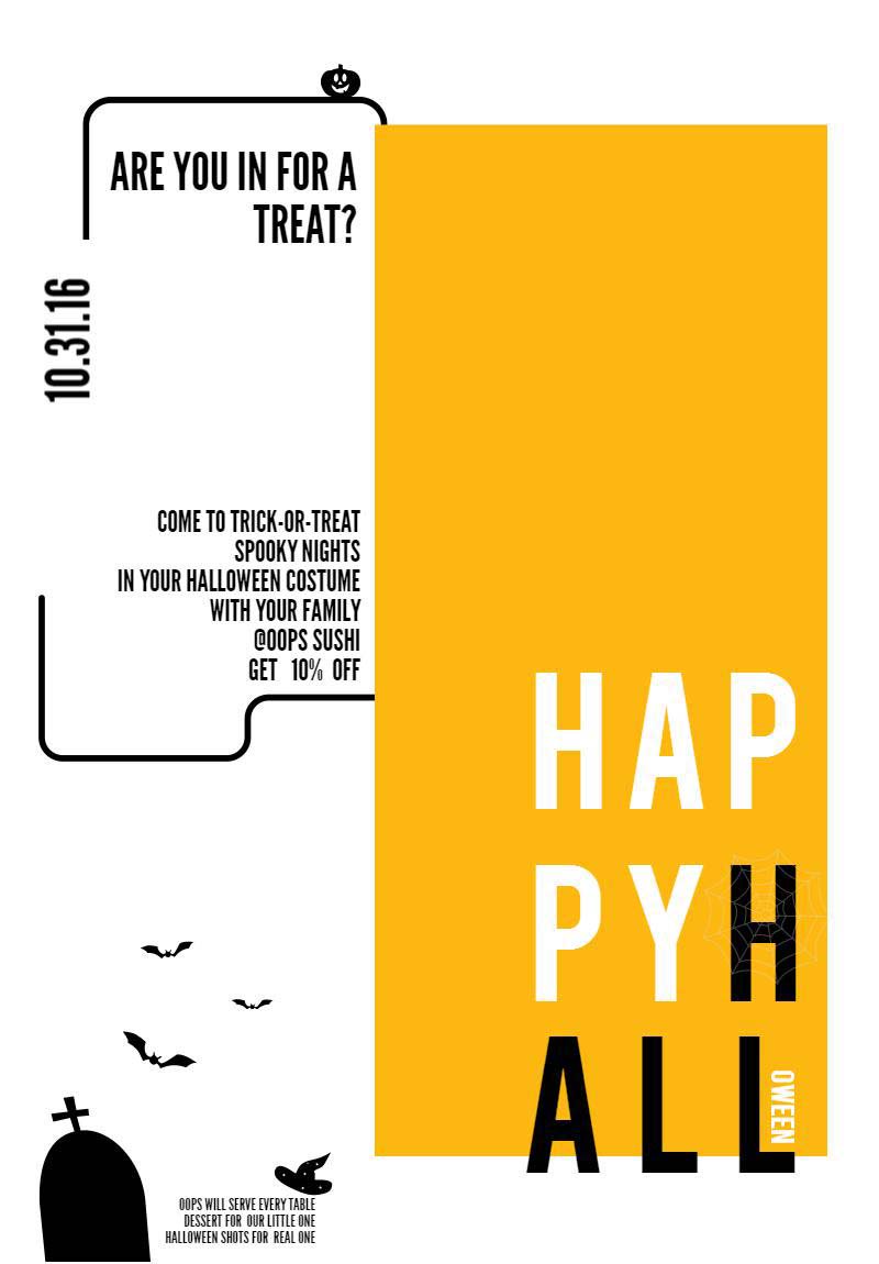OopsSushi's tweet photo. EVEN IT'S MONDAY ,WE WILL ROCK YOUR HALLOWEEN NIGHT
JOIN US #oopssushi https://t.co/wMVEcGf2I8
