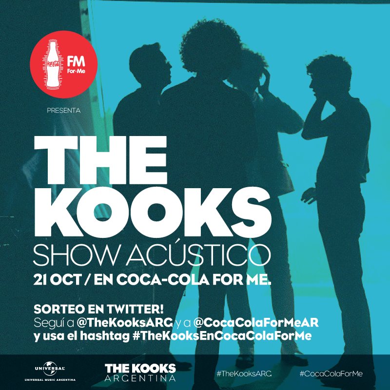 TheKooksARG's tweet photo. Sorteo acústico de The Kooks! Seguí a @CocaColaForMeAr y usá el hashtag #TheKooksEnCocaColaForMe Hacé RT, twittea, todo cuenta! https://t.co/ex7YHW2RlO