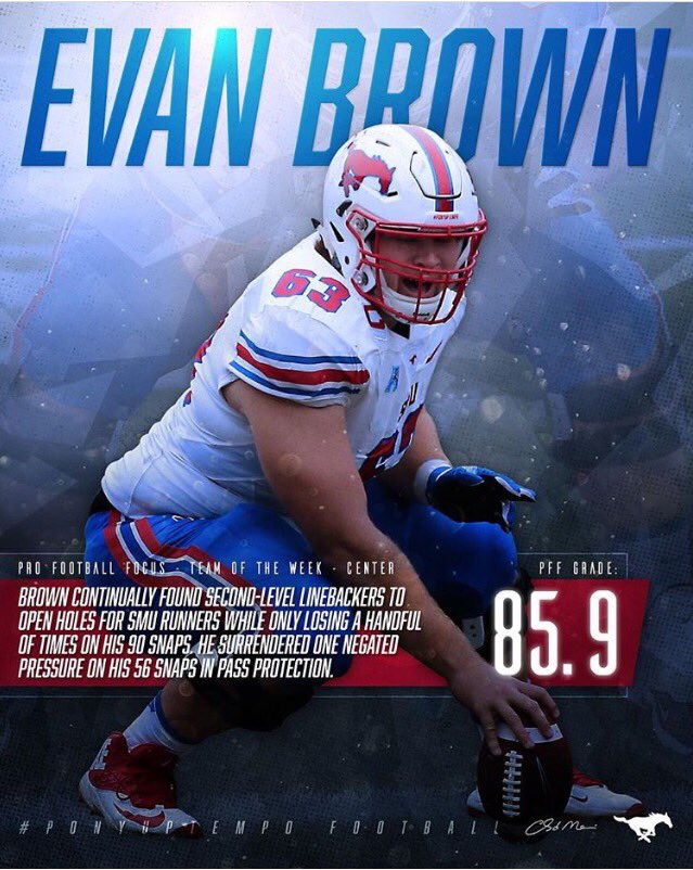 BetaThetaPi's tweet image. Center Evan Brown, SMU '17, was named to the Pro FB Focus College FB Team of the Week for his performance last weekend. #PonyUp #BetaUp