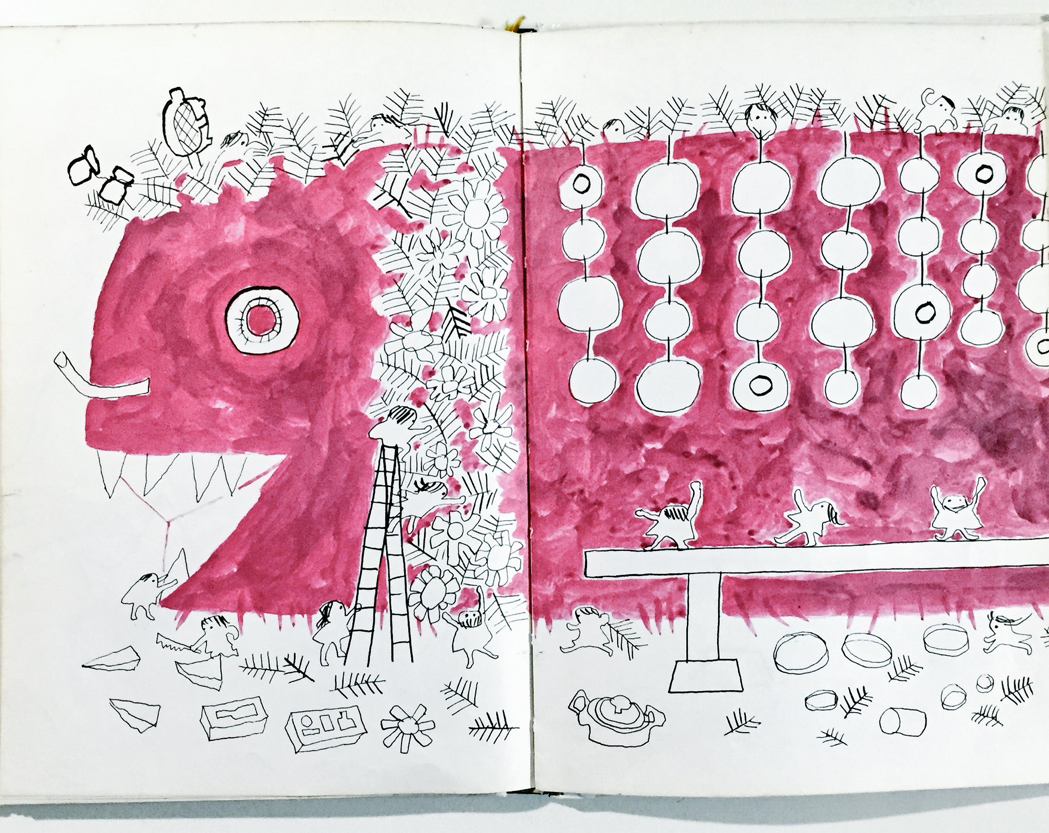 ユカ 古本市にて数十円で買った おおきなおおきなおいも 作 絵 赤羽末吉 芋の大きさを14ページも使って描いている絵本なんて他にないだろう 写真はいちばん好きなページ いもざうるす サツマイモの日 絵本 T Co Vdolckdbqf Twitter