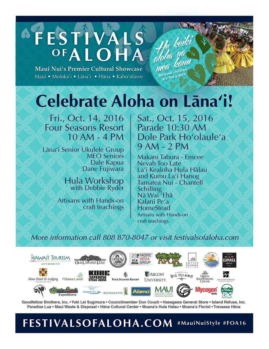 kalanipeamusic's tweet photo. I'm live on Lanai for #foa16 SAT OCT 15! #festivalsofaloha #mauinuistyle https://t.co/r3a2b2yecZ