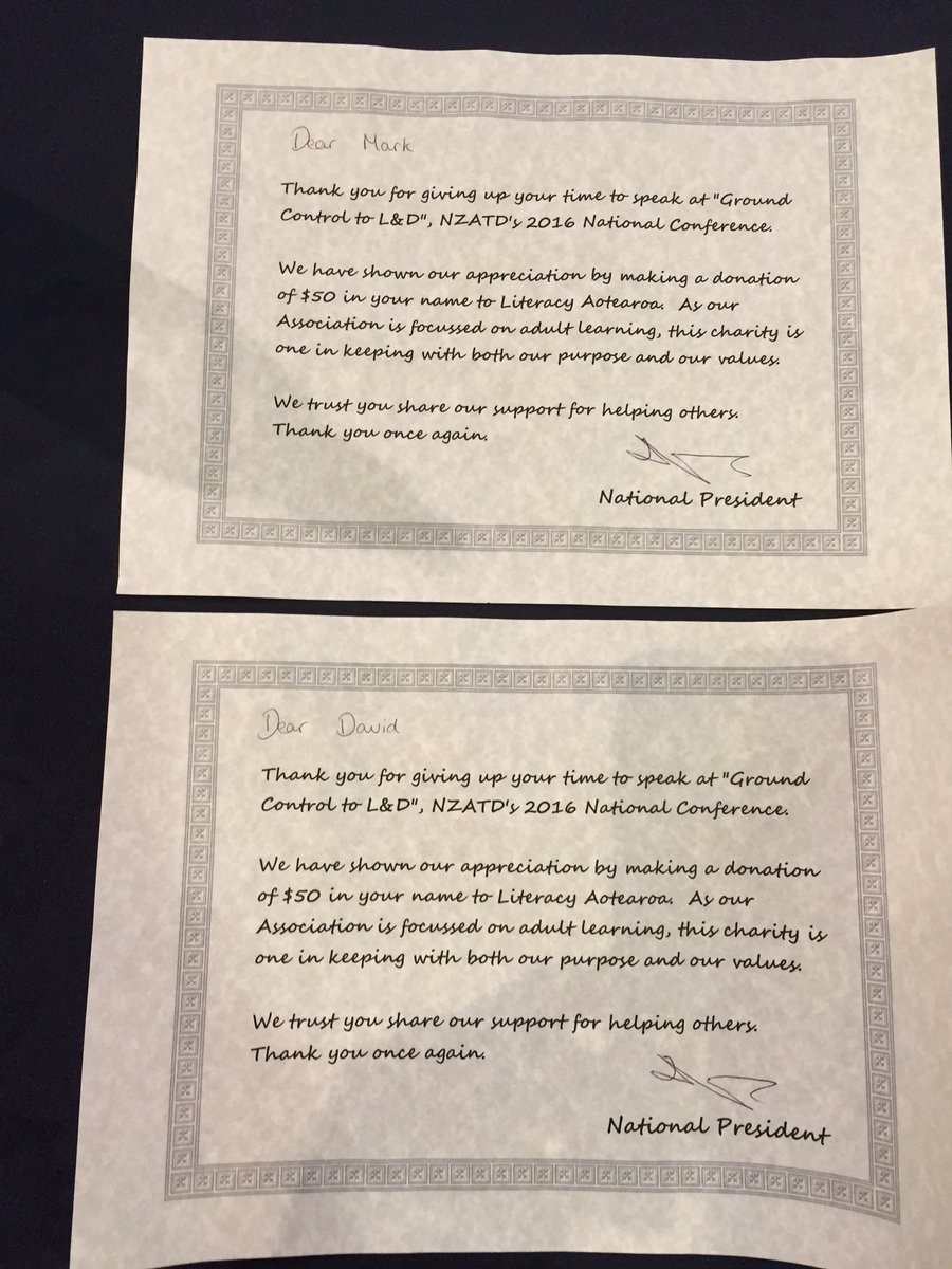 KirkpatrickANZ's tweet photo. A lovely gesture. Thank you😊 #nzatd #NZATD2016 https://t.co/WHDTUPXB8R