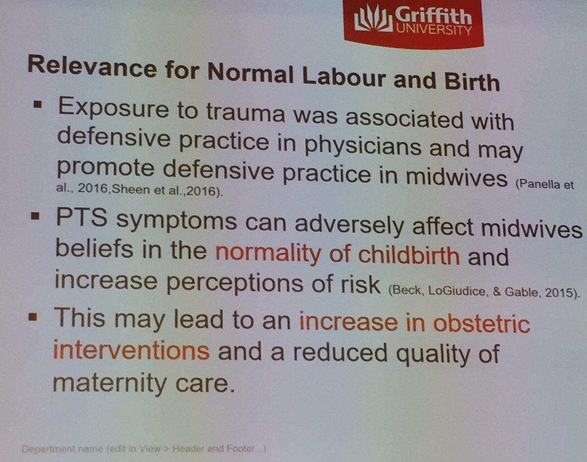 graspanidea's tweet photo. Post traumatic stress in Australian midwives - probable rate of 1:5 @ProfJennyGamble #NormalBirth16 https://t.co/uYg2kUFTmO