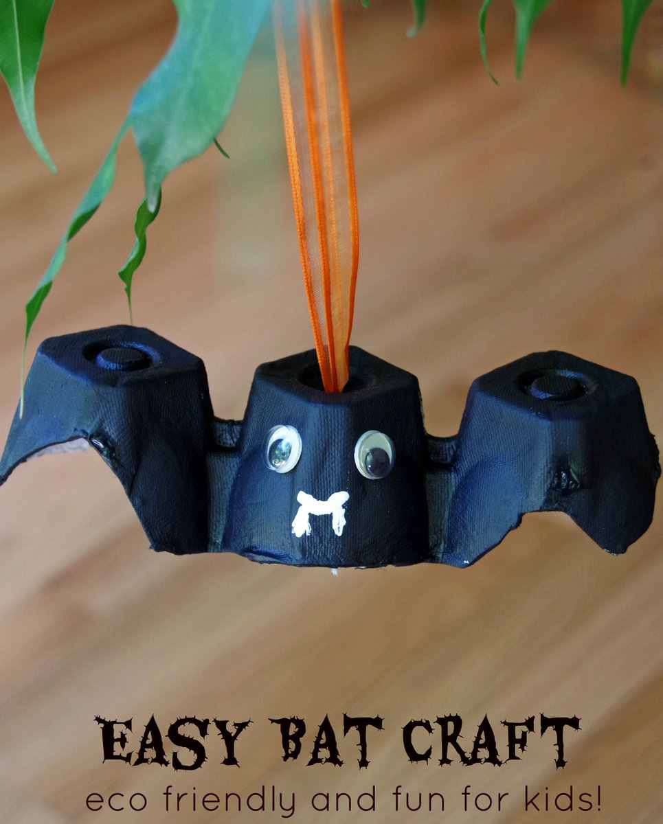 suburbiaU's tweet image. Easy Bat Craft Project for Kids Makes Upcycling Fun! #halloween  #green  #craft #upcycling bit.ly/2dJpL6h