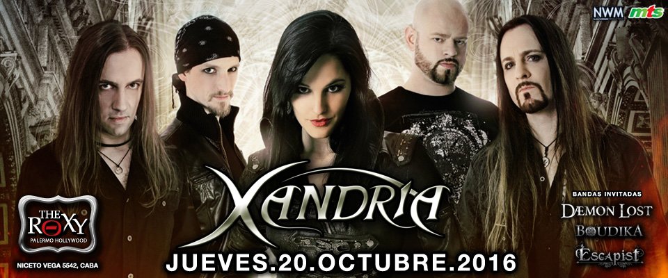EnVivoEnBaires's tweet photo. Ya llega @XandriaBand el jueves 20/10 en The Roxy Live! #Xandria https://t.co/F4YzIowfgW… @nwmproductions @GSPress1 @MatiasPetrucell https://t.co/b89R9pMxzn