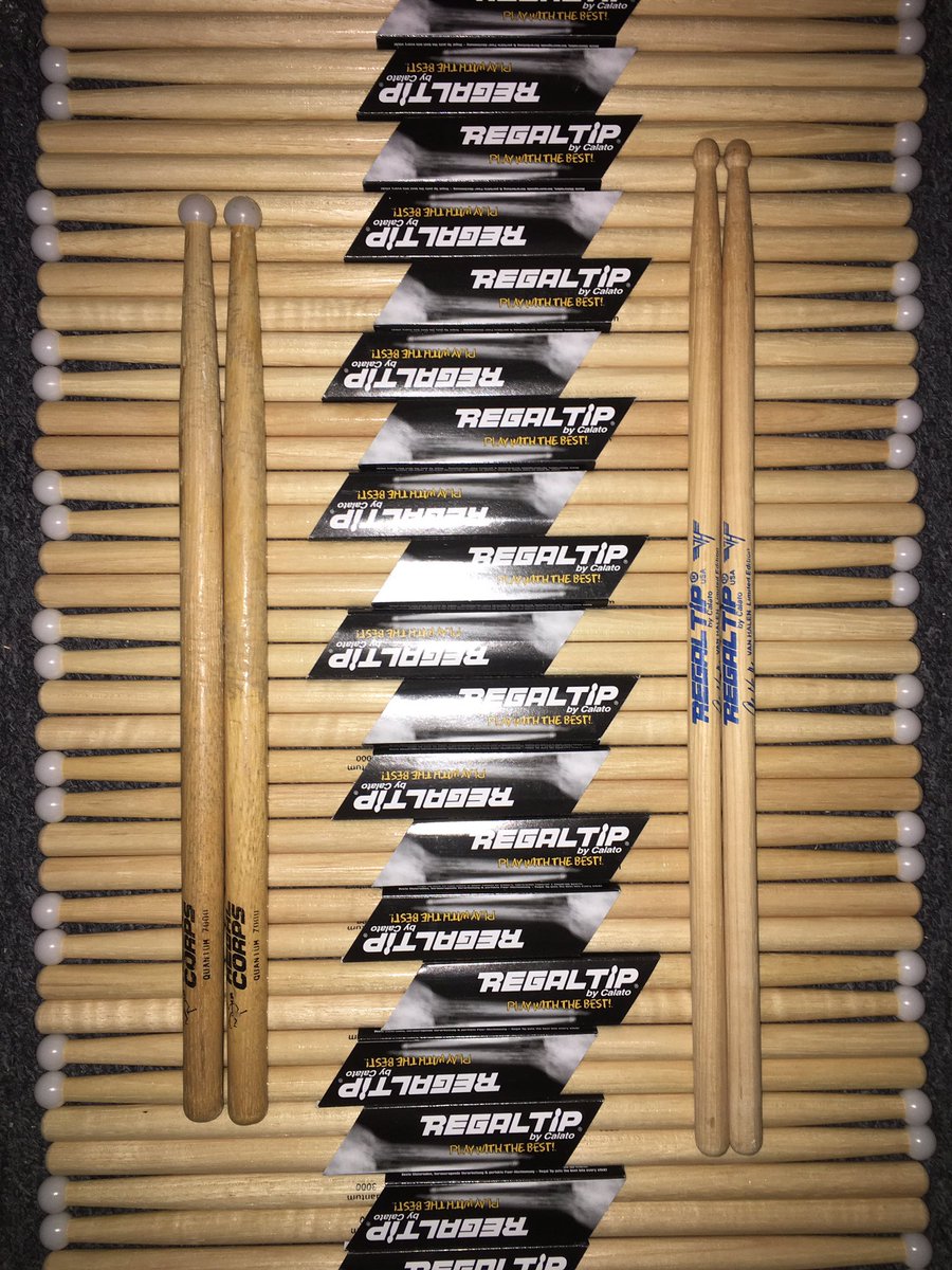 Coadydrums's tweet image. Thanks @RegalTipSticks for sending this batch of quantum 3000's! Now my Quantum 7000s and Van Halen sticks can stay home. 1 week til tour!