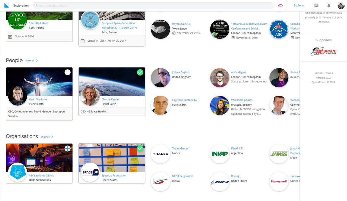 SpaceBoard is live! Register now to explore activities, people and organisations! spaceboard.eu