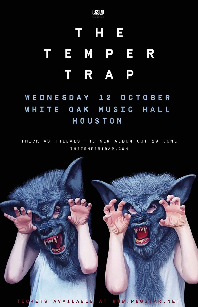 NikonGraham's tweet photo. Come enjoy @thetempertrap at @WhiteOakMH in Houston tonight! 
#WhiteOakMusicHall #TheTemperTrap #NikonGraham https://t.co/THDYXNSAYY