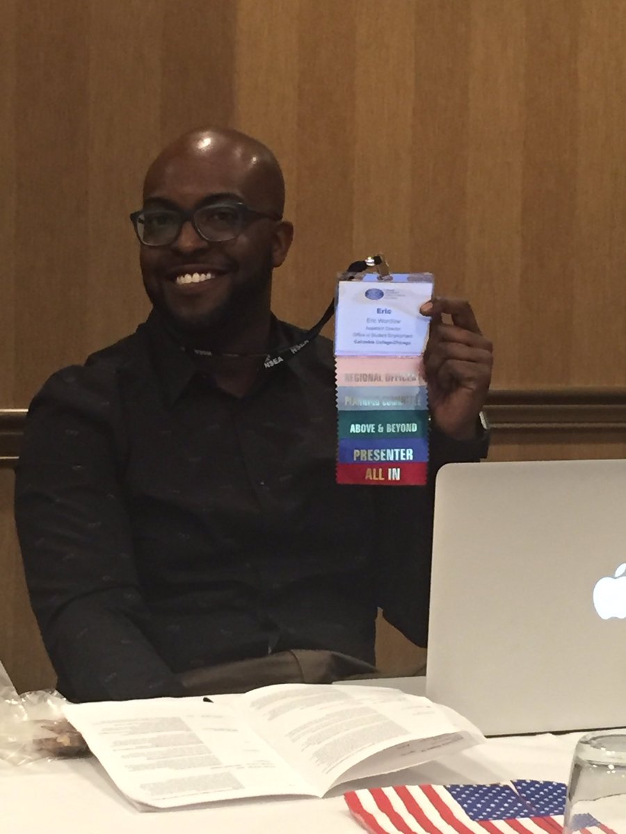 NEASEAorg's tweet photo. Impressed by Eric's flair? Talk to any of the board members on how to get more involved with our #studentemployment association #nsea2016 https://t.co/8rkbrGl5VQ