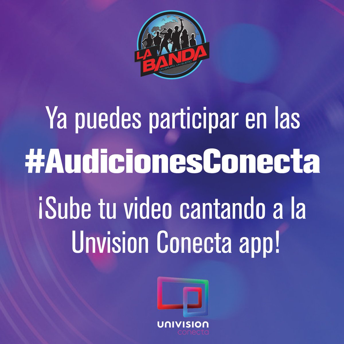 Univision's tweet photo. ¿Quieres cantar en la semifinal de #LaBanda? Sube tu video cantando acapella a la Univision Conecta App de @verizon #AudicionesConecta 🎤👏🏼 https://t.co/Z1YWXk4pUH
