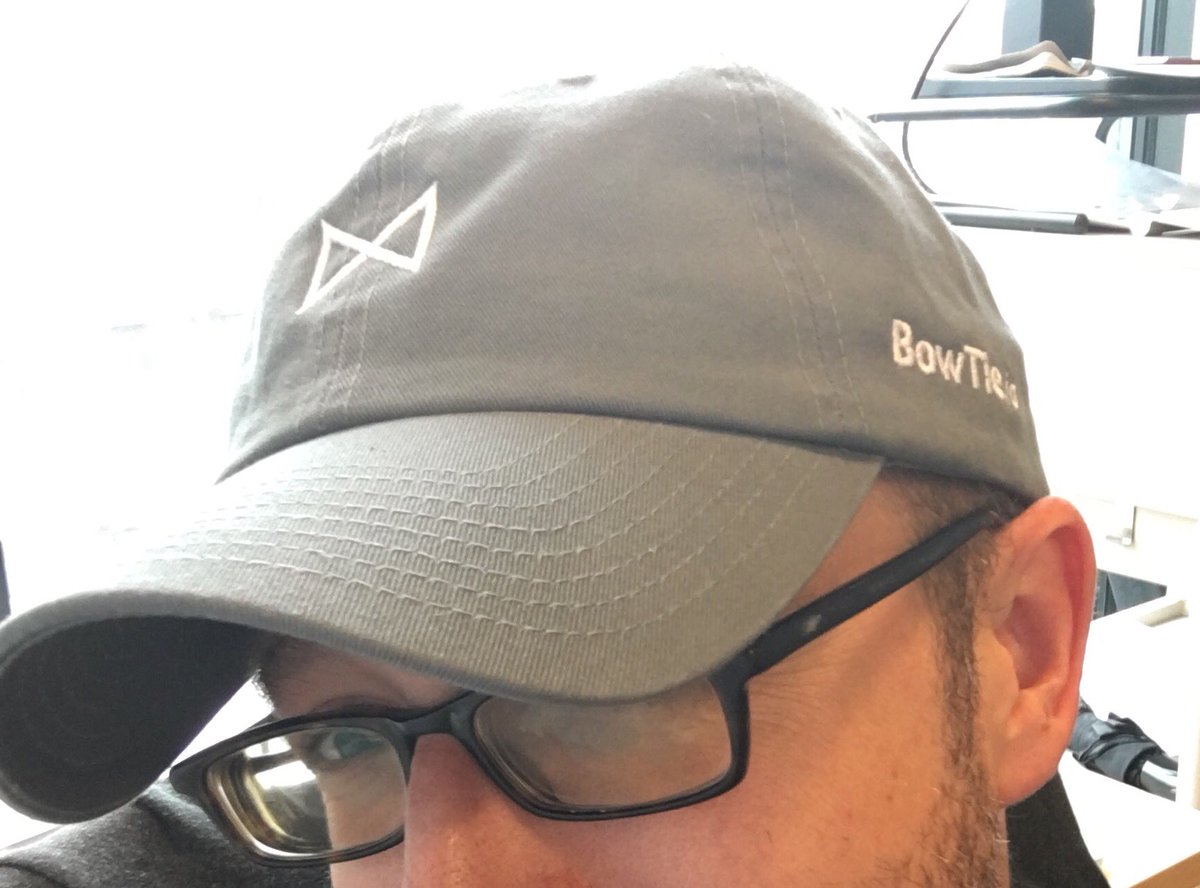 scott_at_large's tweet photo. New branded hats in the @bowtie_io office. So cool!
#tech #startup https://t.co/4bxgSmkxgL