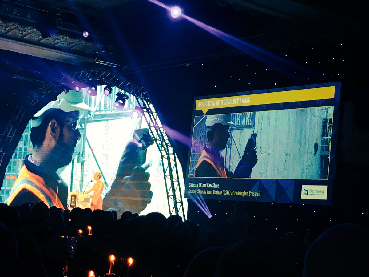 basestone's tweet photo. Delighted to be awarded highly commended at the #BCIawards with @SkanskaUKplc on @Crossrail congratulations!! @Ben_on_BIM @ScottyBim https://t.co/cbK8srEORJ