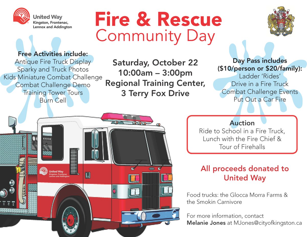 NEW EVENT: Kingston Fire &amp; Rescue Community Day on October 22, 2016. #ygk 

unitedwaykfla.ca/fire-rescue-co…