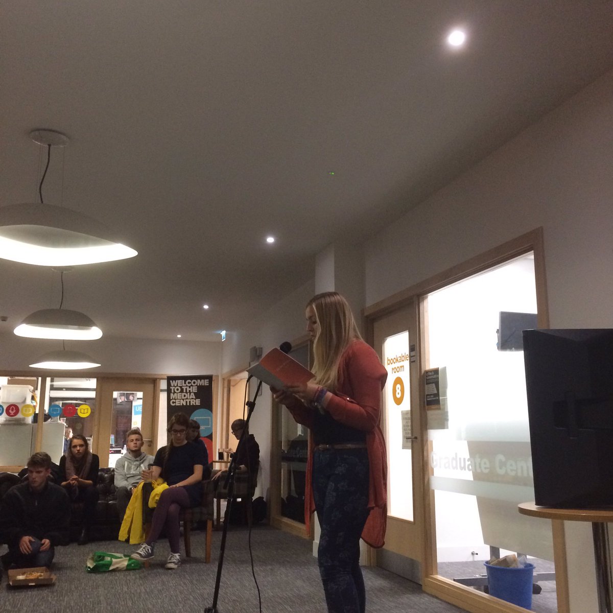 Our authors @queensarra1 and @alclarkewriting reading from their chapbooks - they were amazing 💕💕