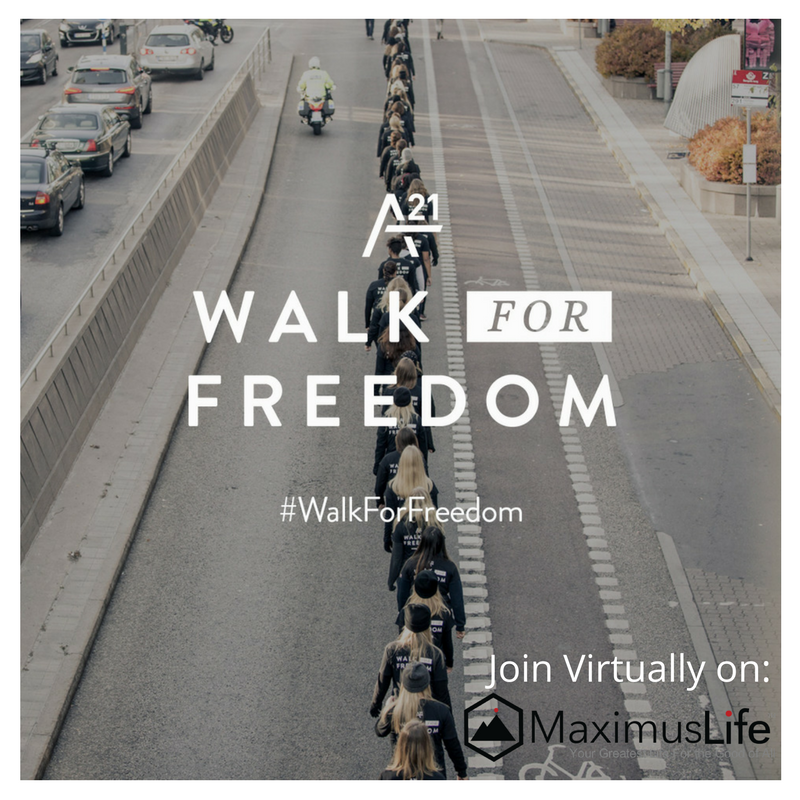 MyMaximusLife's tweet photo. Take a stand against #HumanTrafficking VIRTUALLY on @MyMaximusLife| October 15th | Supporting @A21 #WalkForFreedom #1Msteps #stepsforfreedom https://t.co/FAkzbPCFkQ