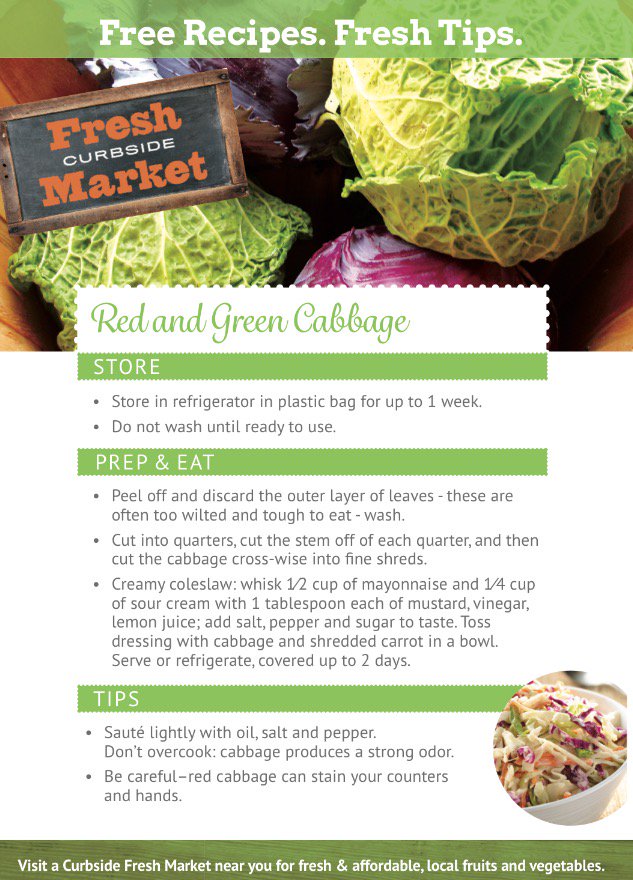 CurbsideFresh's tweet image. Spotted a #cabbage on special this week? Chop &amp;amp; mix with shredded carrot for a delicious #coleslaw! #eatfresh #YVRFood #CurbsideFreshMarket