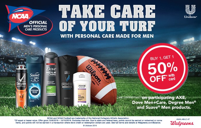 KBunn's tweet photo. Stock up on save on men's NCAA grooming favorites with a $2/2 coupon and sale at Walgreens #GroomingGameStrong #ad https://t.co/xrt7YX112n https://t.co/S8rSjvi8oU