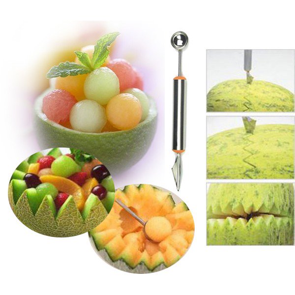 Dealbang's tweet image. Create, inspire, and impress by creating intricate fruit designs! Makes a perfect #melonball too! Visit us online! #fruit #carving #knife
