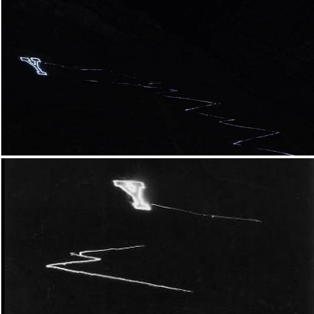 ymagazine_byu's tweet photo. Can you tell which photo was taken in 1924 (when the Y was lit by torch) and the photo of last night’s #LightTheY? Well played, @BYU. https://t.co/QjVVobLCOv