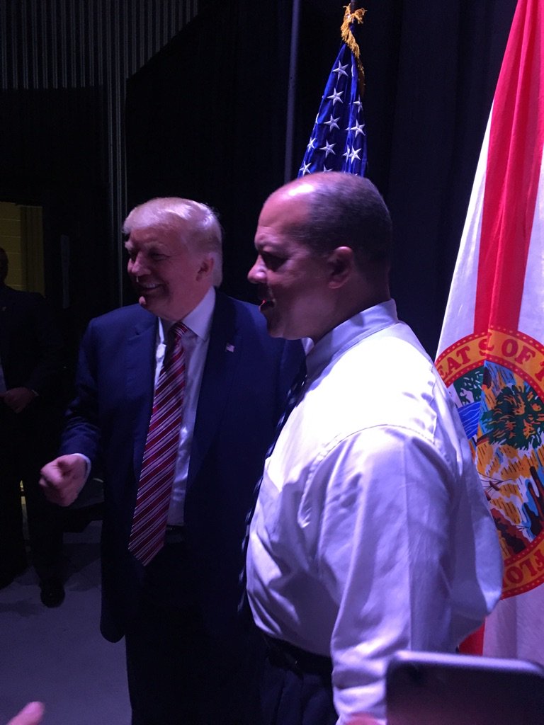 SuperBlakPAC's tweet photo. @MikeHillfl introduced @realDonaldTrump in Florida @politicofl https://t.co/vK6ov5ZsPc