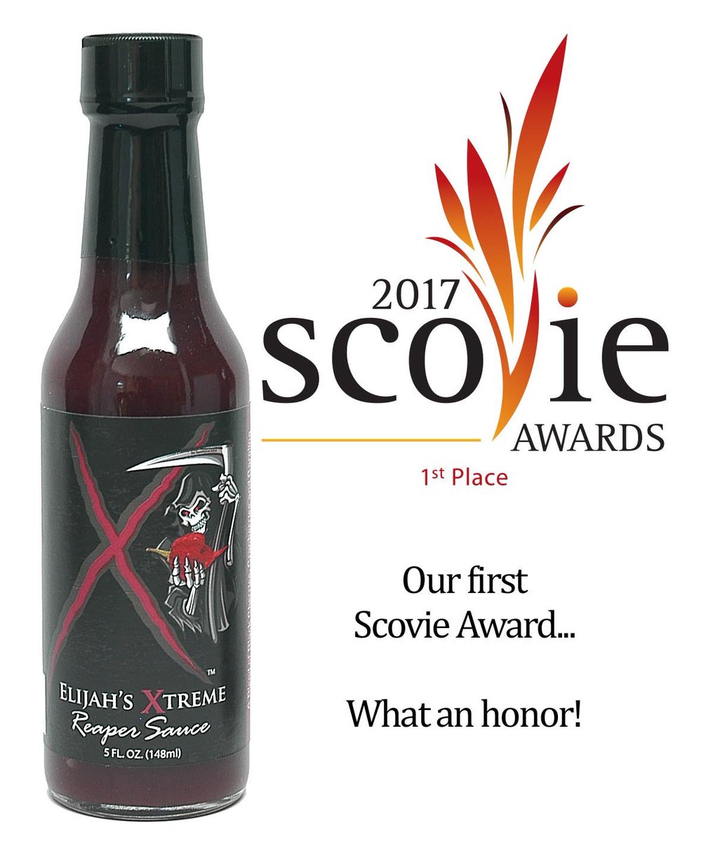 ElijahsXtreme's tweet photo. Elijah's Xtreme #carolinaReaper sauce#wins 1st place Scovie Award! #hotsauce #prestigious @JungleJimsMrkt @Inglesmarkets @BassProShops https://t.co/rL2ofpss8o