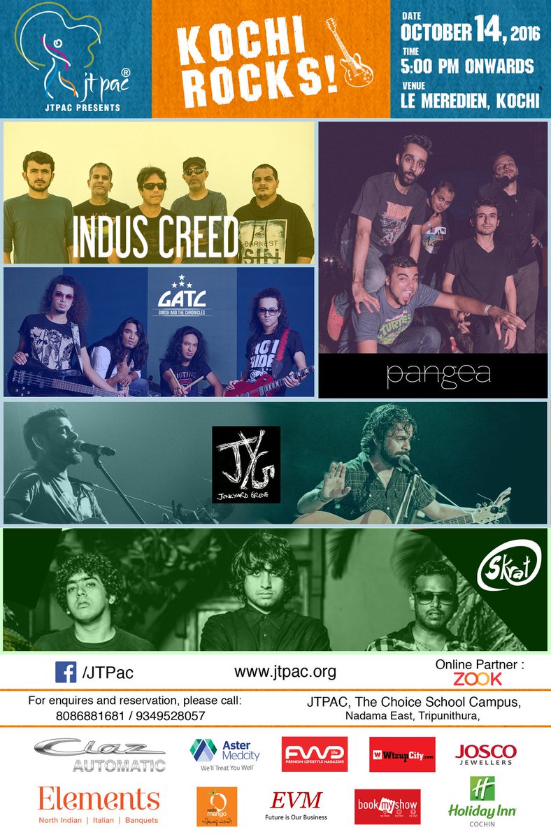 gatcofficial's tweet photo. GATC with Indus Creed, Junkyard Groove, Skrat & Pangea! Now that's rock n roll! #tomorrow
#GATCLive #KochiRocks #JTPac #Kochi #rocknroll https://t.co/Q7foYH1ZAf