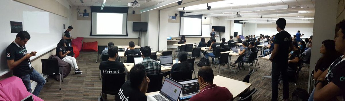 sriniwasan's tweet photo. Powering through some #hacktober16 sessions today at @IntuitIN. Quite a lot happening here today! #excited #intuitlife @Intuit https://t.co/jdQUAaCL5c