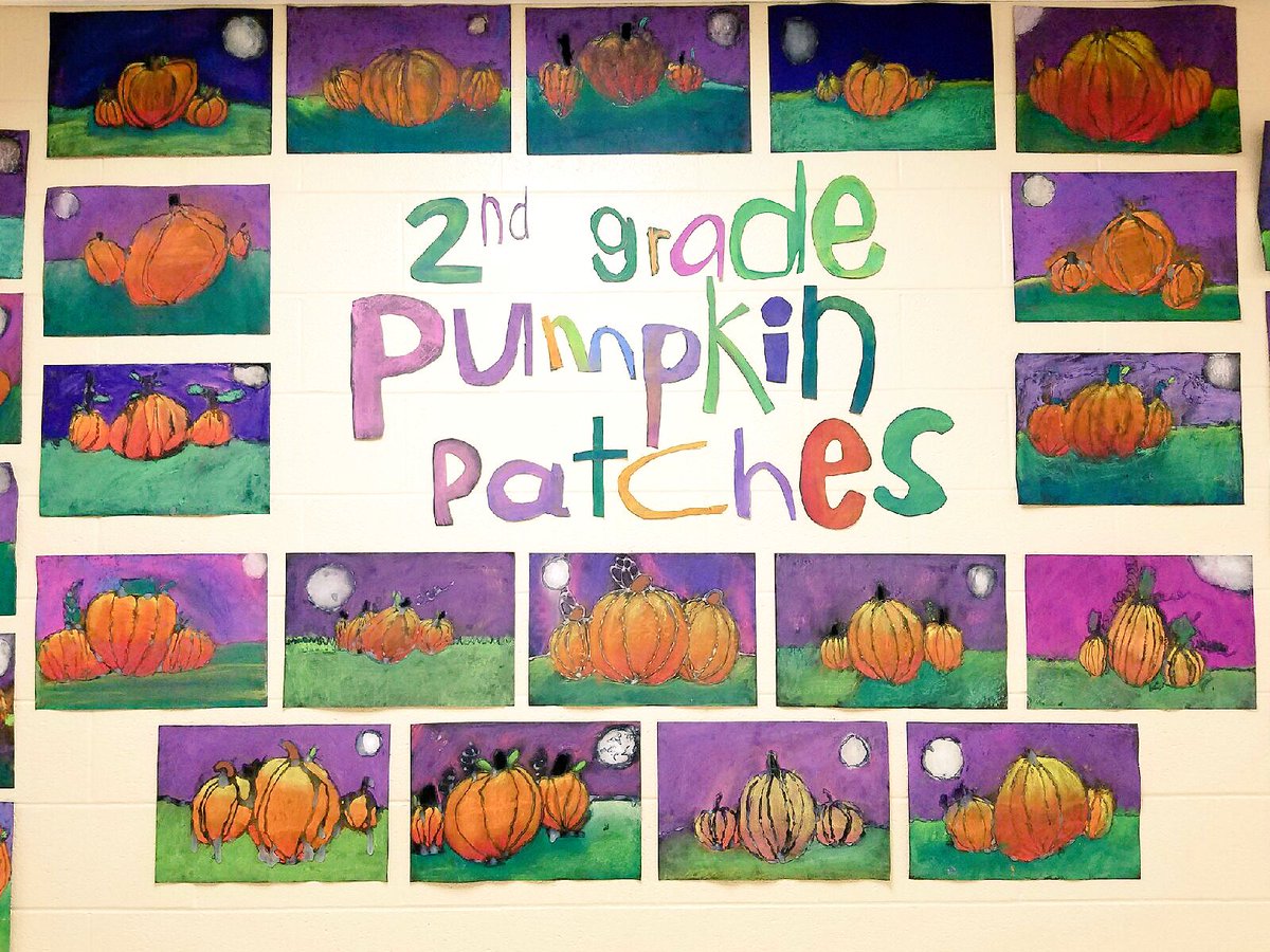 msmoore_art's tweet photo. #PickElem #halldisplay #2ndgrade #secondarycolors #harvestmoon #pumpkinpatch
#createmooreart https://t.co/FzOoe1P8D6