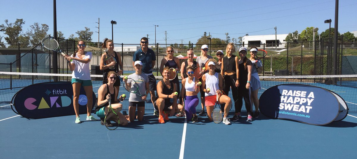 Sun, music, friends and a happy sweat! Get your free #FitbitCardioTennis trial for you and a friend here: bit.ly/FitbitCardioTe…