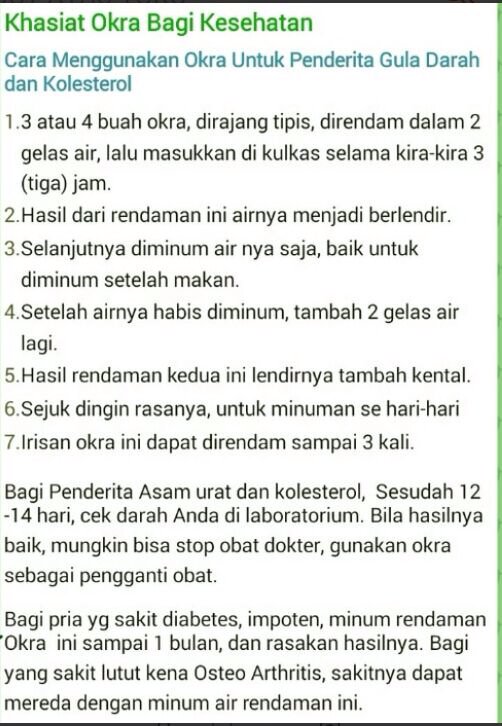 Buah Okra - Ampuh turunkan kadar gula darah #afc