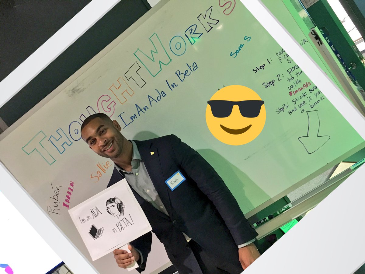 rubenharris's tweet photo. Supporting #WomenInTech @ #ThoughtWorks for #AdaLovelaceDay the 1st #computerprogrammer who created an #algorithm #ImAnAdaInBeta @IdalinBobe https://t.co/xEqhyKZqFb