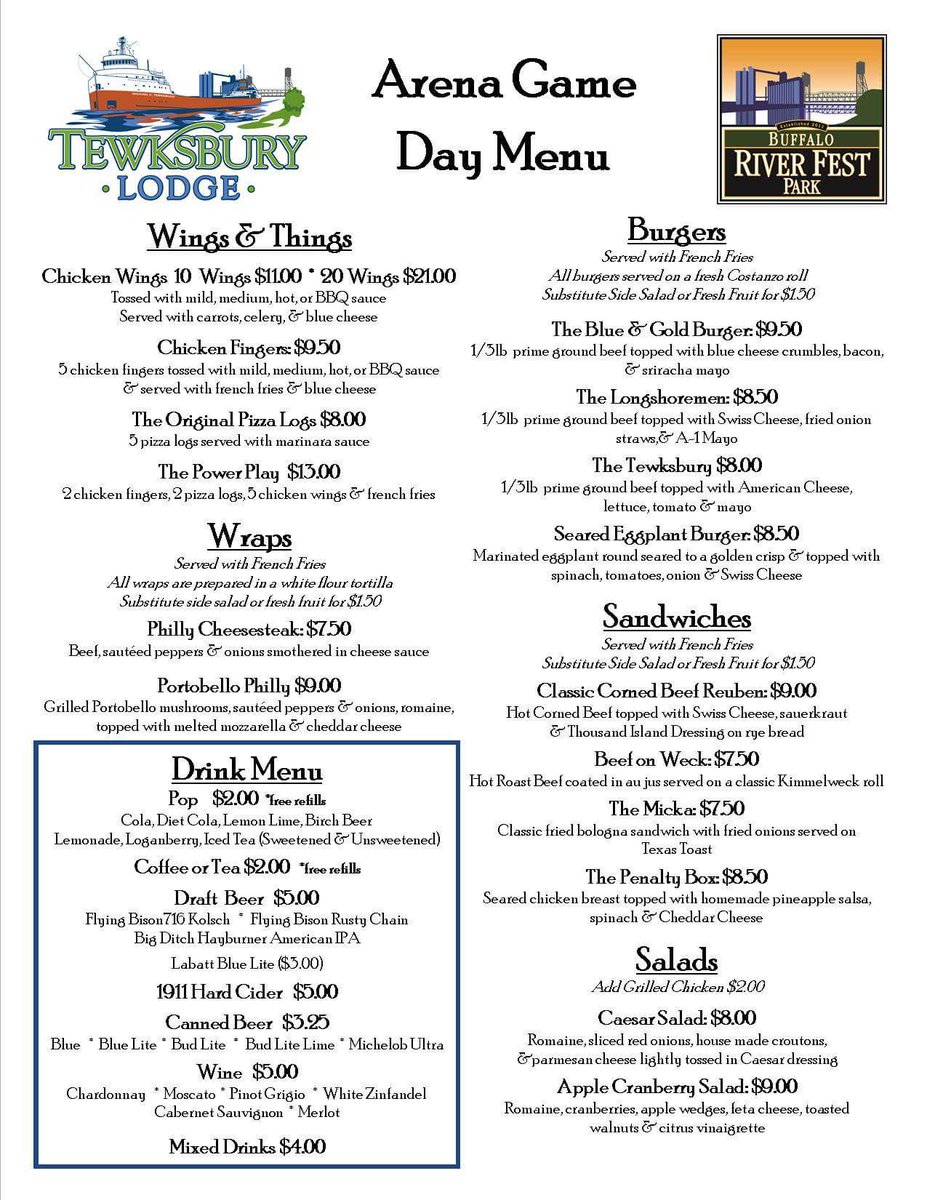 We'll be open tmrw from 4:30-7pm for <a href="/BuffaloSabres/">Buffalo Sabres</a> pre-game! We'll have a free shuttle to the game for patrons too!