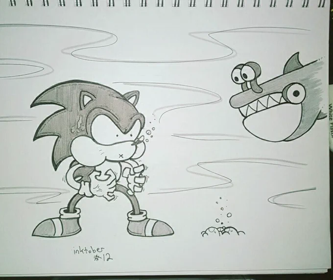 Day 12 - WORRIED #inktober #sonic 