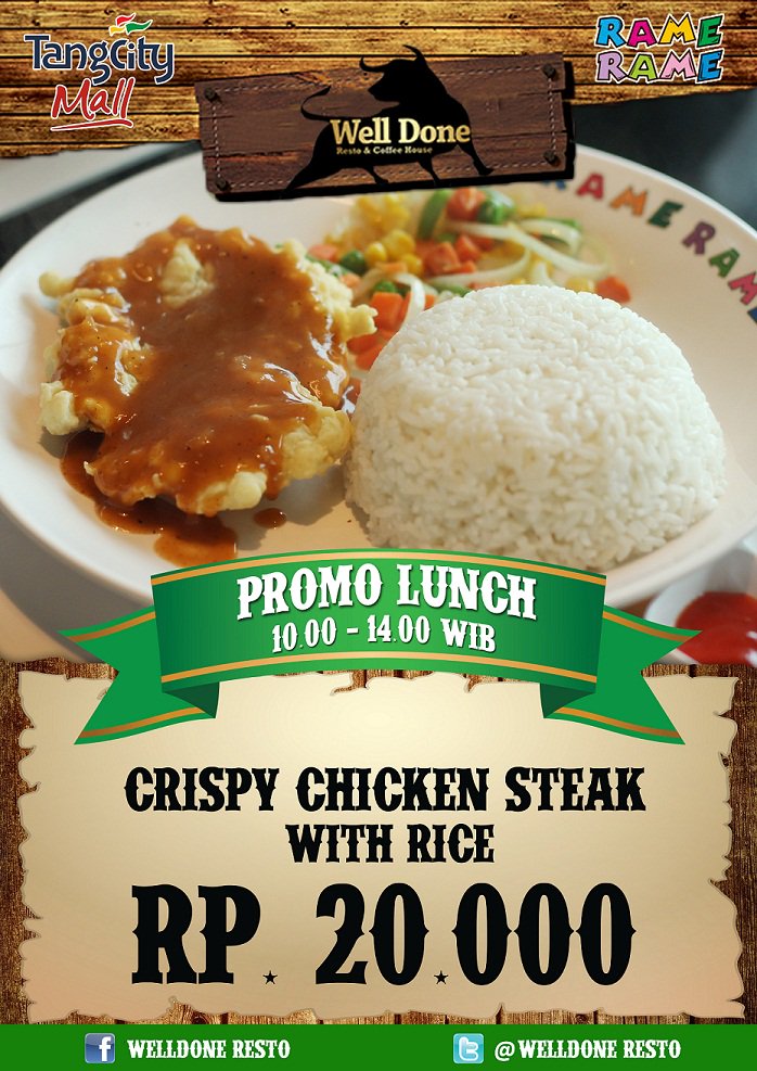 welldoneresto's tweet photo. Makan siang nikmat, hemat dan berkualias, berlaku dari jam 10:00 s/d 14;00 setiap hari nya, hanya di well done steak https://t.co/z3glDvYKRY