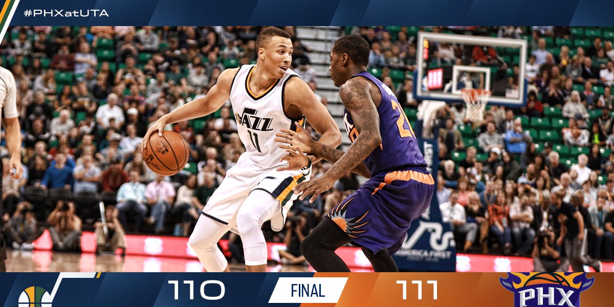 FINAL.  Danté Exum had 18 points to lead the Jazz.  #PHXatUTA https://t.co/35DektZFzp