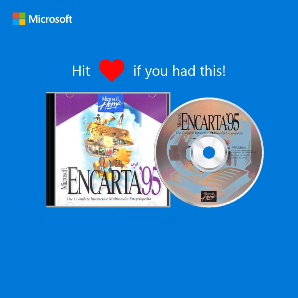 MicrosoftPH's tweet image. Did you have #Encarta on your PC? Give us a ❤︎ if you do! #TBT