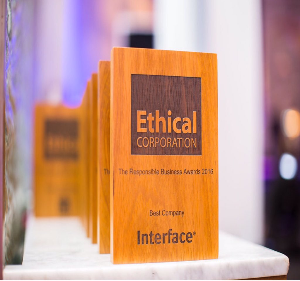 MattHall_ME's tweet image. Interface wins "Best Company Award" at the Ethical Corporation Awards. #Global #Recognition