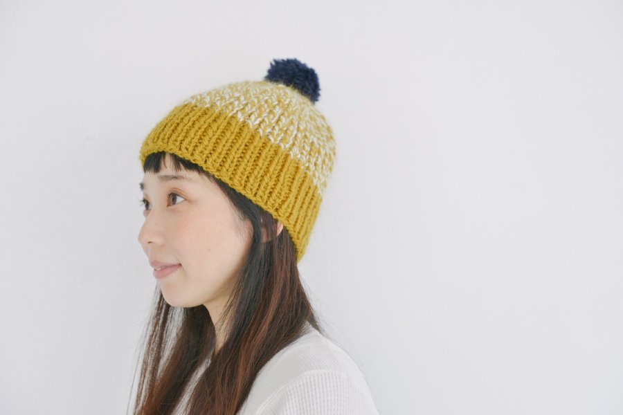 PATTERN】「バイカラーニットキャップ」 のダウンロード編み図をアップ