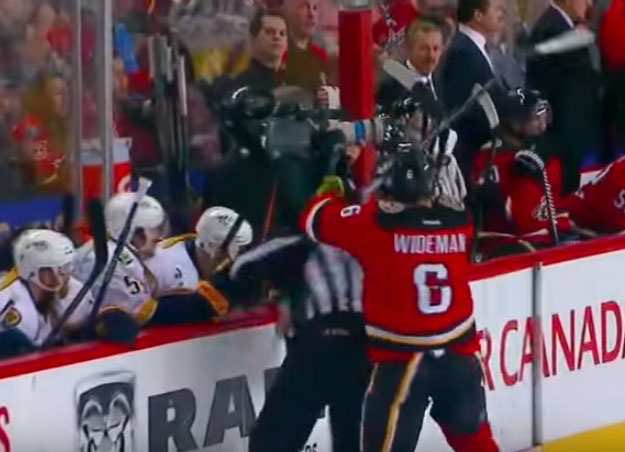 Andy1Chan's tweet photo. Known fact: NHL refs hate Dennis Wideman #CGYvsEDM #brutalofficiating https://t.co/Z1orvcbkNm