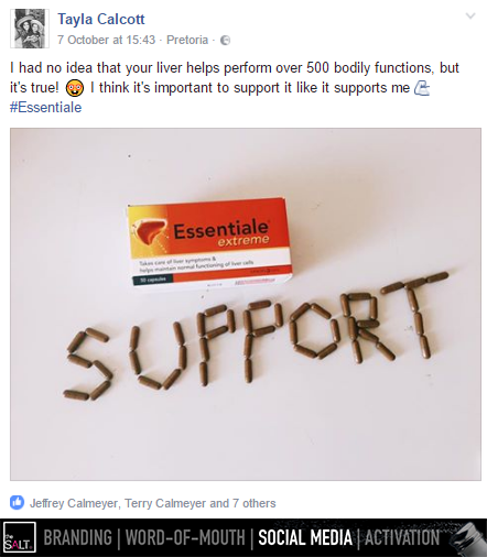 theSALT_ZA's tweet photo. Our #Essentiale influencers showed us in a very creative way what their liver meant to them... #InfluencerMarketing https://t.co/z2SCILKyMf