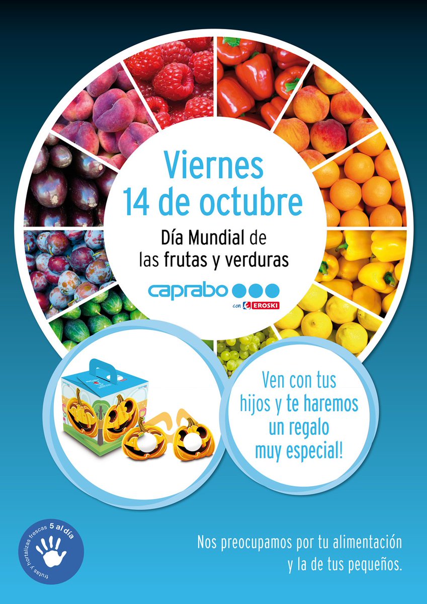 ejozg's tweet photo. Demà divendres @Caprabo regalarà 24.000 peces de fruita als nens/es x celebrar el #diamundialfruitaiverdura @5aldiaspain @FruitsdePonent https://t.co/7HXO1LYeBk