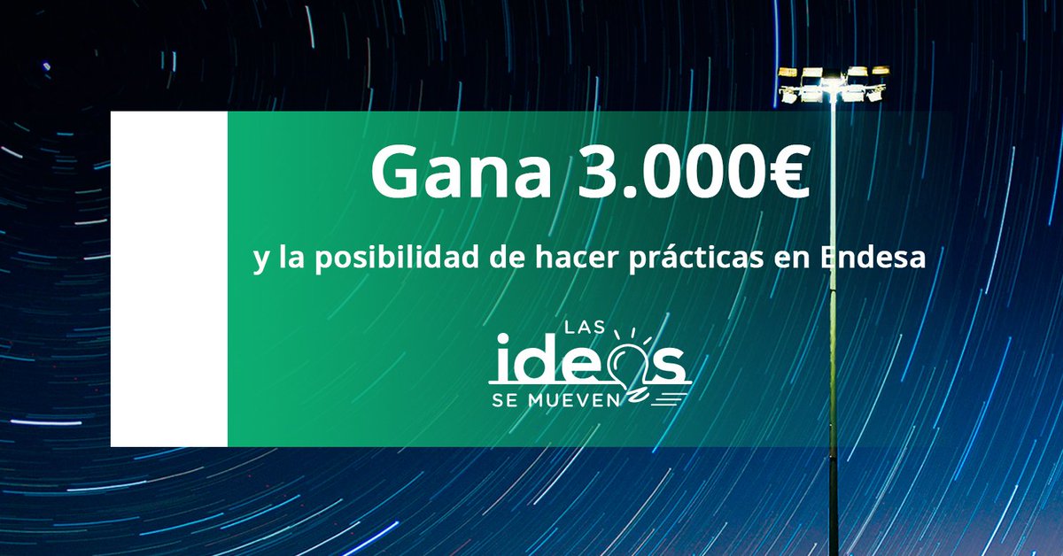 Talentoteca's tweet photo. ¿Eres estudiante? ¿Tienes una idea? @FUEONLINE y @endesainforma lanzan la segunda edición de #LasIdeasSeMueven ► https://t.co/GOZaCGT5UN https://t.co/96tqAEdlhr