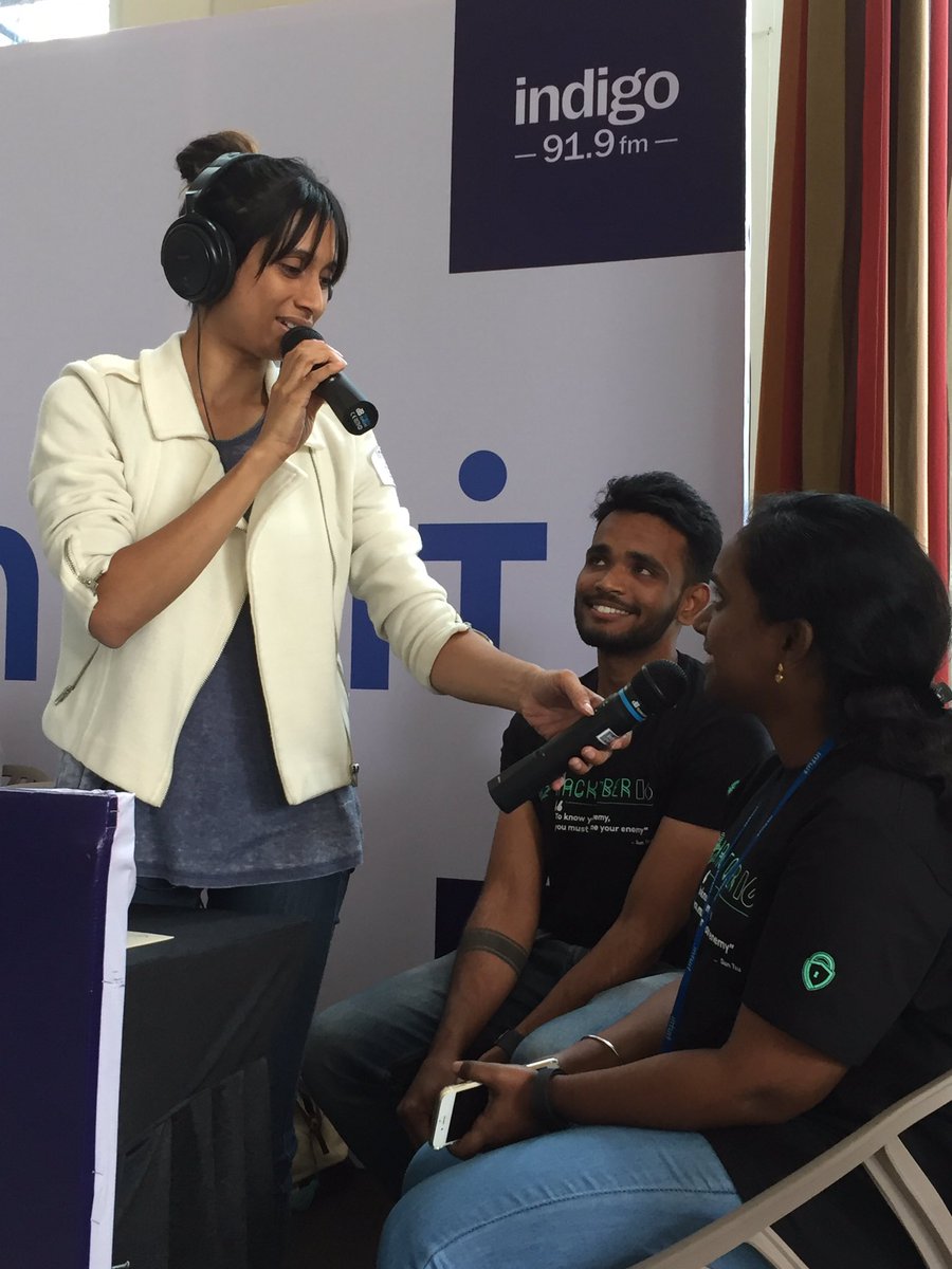 IntuitIN's tweet photo. #Geekingout on @Indigo919_fm. As #Hacktober16 picks up in the adjoining room, the participants go ON AIR with RJ Michelle. #IntuitOnIndigo https://t.co/0SE5K0Hat0