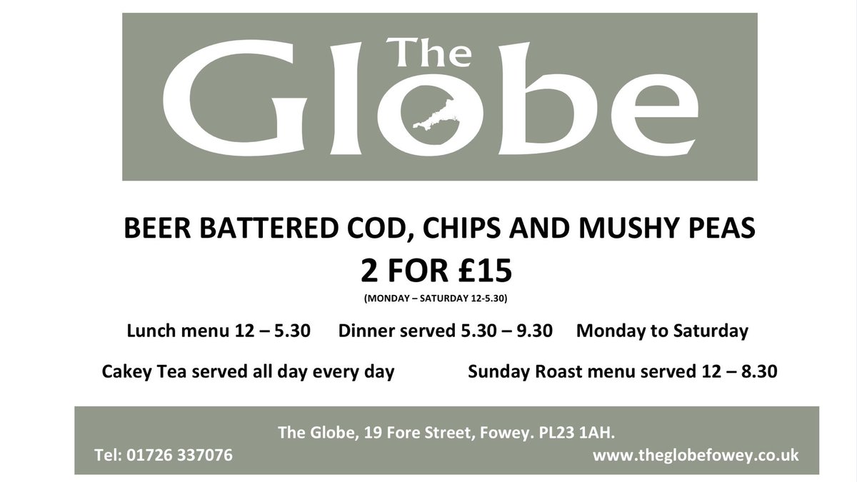 globefowey's tweet photo. The waters back on, we are open from 12 for lunch and offering a rather stunning promotion too. You can get the promo on the @AlliopApp too! https://t.co/kNAvwhkqB4