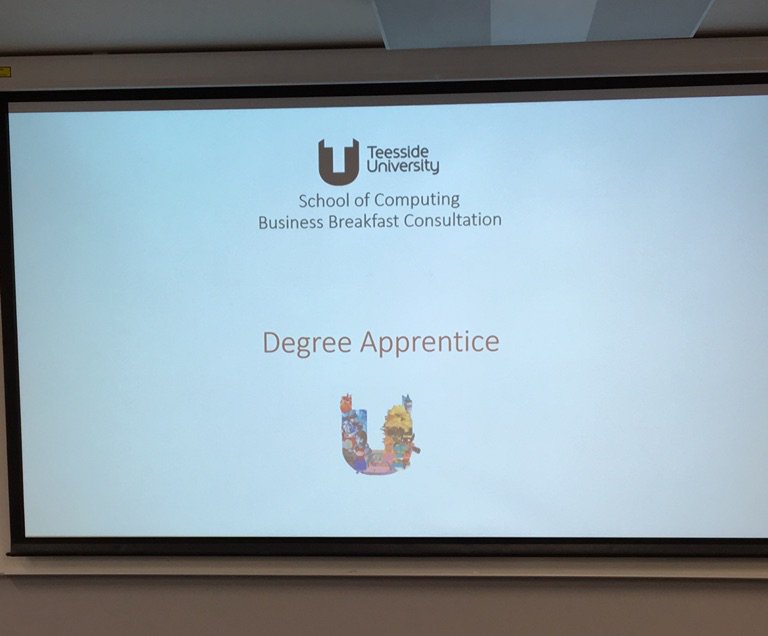 MikeEdmunds's tweet photo. Looking forward to learning more about #degreeapprenticeships @TeessideUniSCM #businessbreakfast today @TeessideUni https://t.co/Rq6mdf93Ew